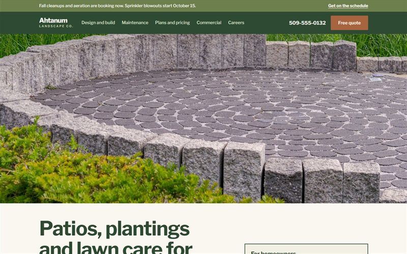 Ahtanum Landscape concept site on a desktop