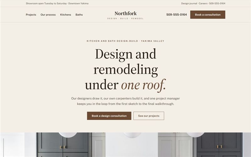 Northfork Remodeling concept site on a desktop